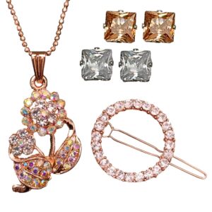 Golden Leaf Pendant Chain Set with Clip Combo 1