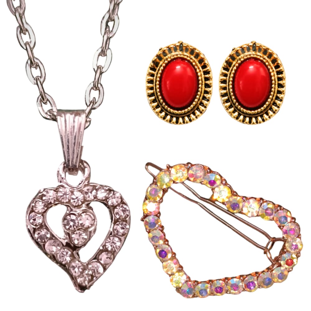 Heart Chain Set with Hair Clip Combo 1