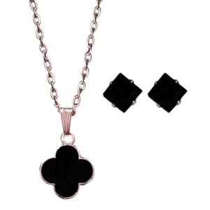 Black Pendant Chain Set Combo