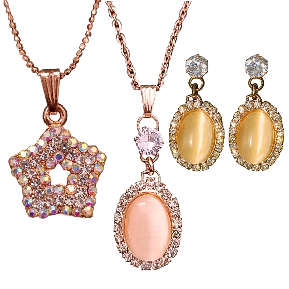 Golden Necklace Chain Set Combo 1