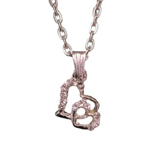 Silver Heart Chain With Jhumka and Clips Combo