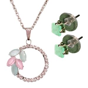 Silver Round Pendant Chain Set Combo 1