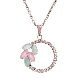 Silver Round Pendant Chain Set Combo