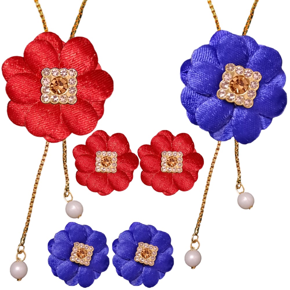 Red and Blue Necklace Set Combo 1