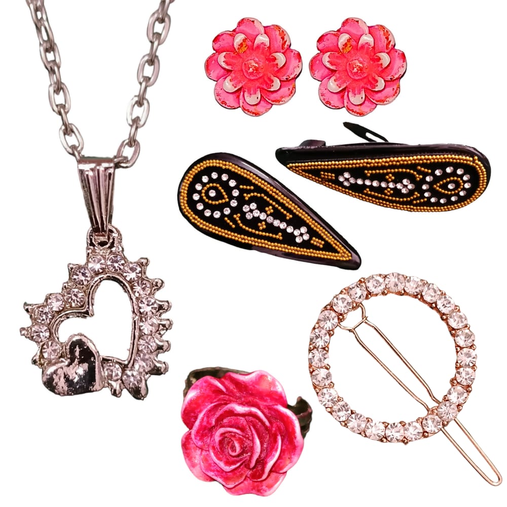 Silver Heart Chain Combo Set 1