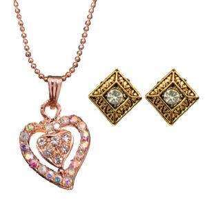 Heart Chain with Stud and Hair Clip Combo