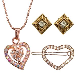 Heart Chain with Stud and Hair Clip Combo 1