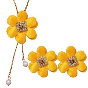 Yellow Chain Necklace Set Combo