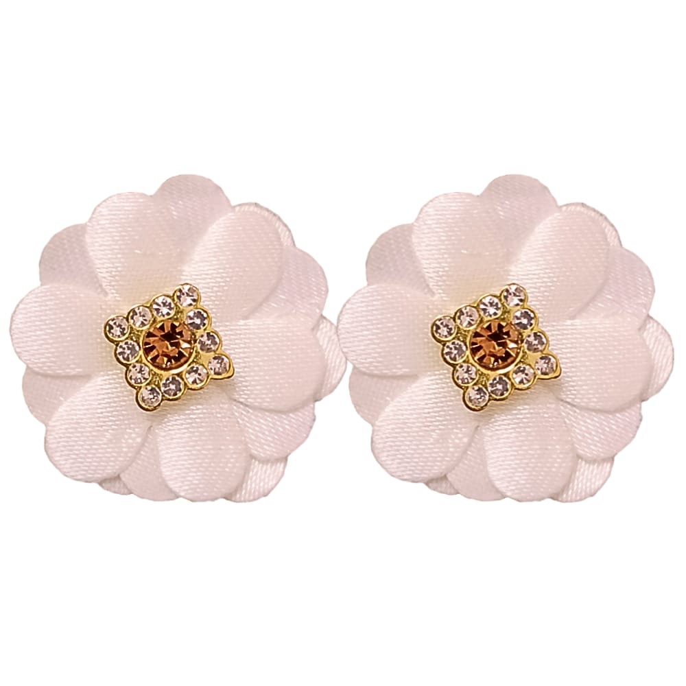 White Flower Necklace Set with Hair Clips Combo 5