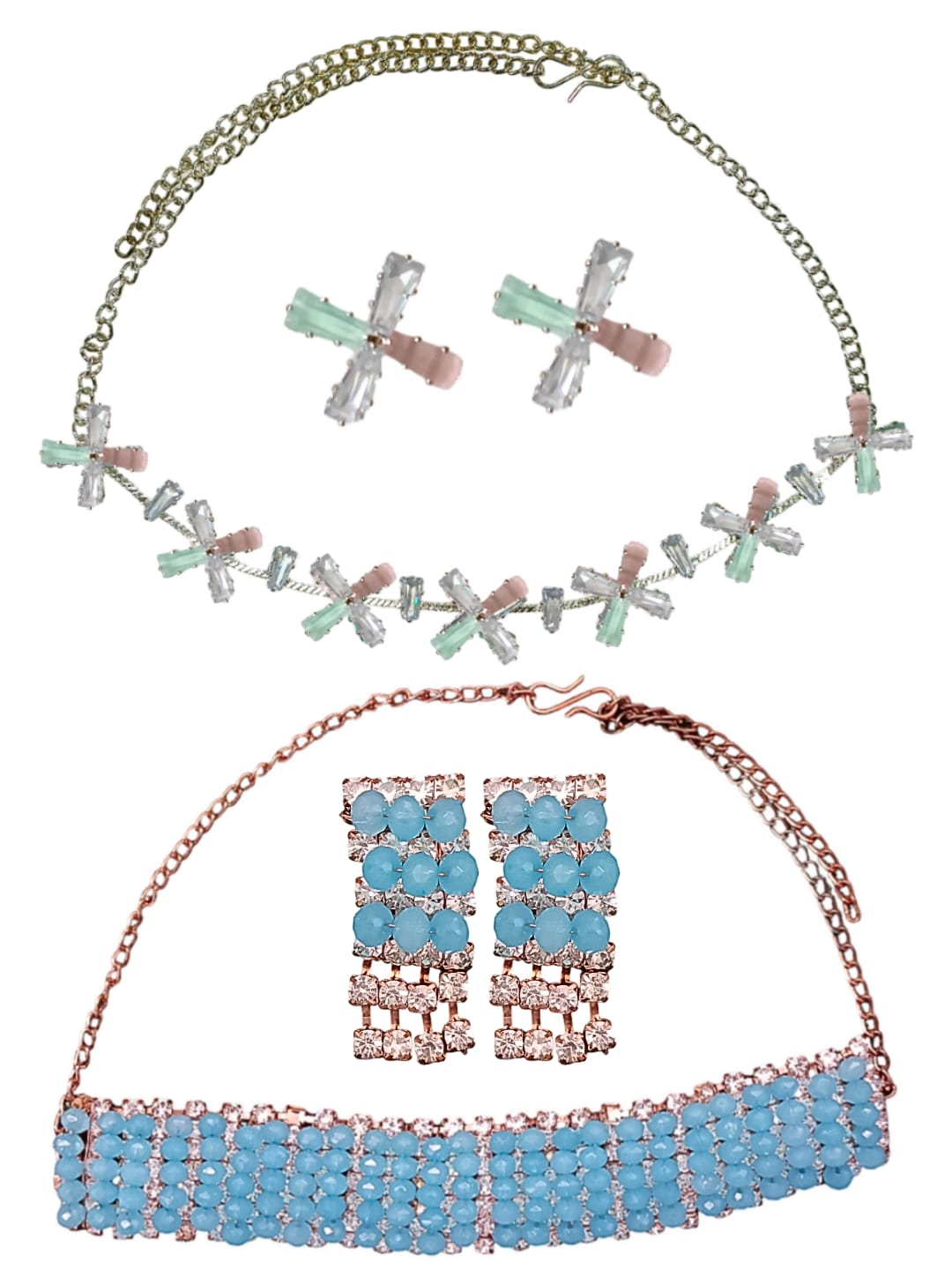 Colorful Choker Set with Sky Blue Choker Set 1