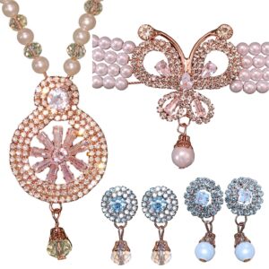 Butterfly Choker Set with Round Necklace Set 1