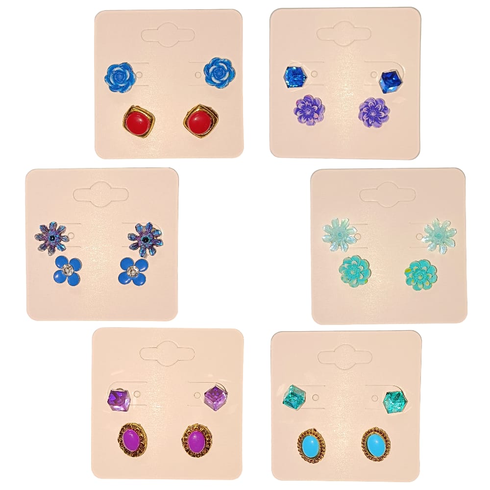 Sky Blue Stud Earring Combo Set 4