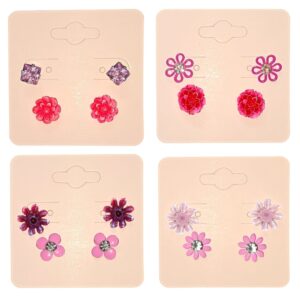 Pink Stud Earrings Set Combo