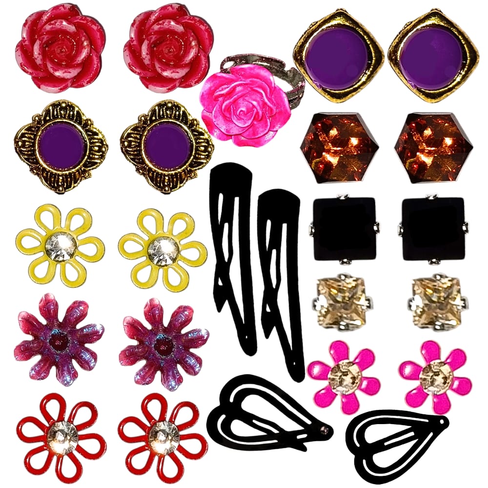 Studs with Clips and Ring Combo 1