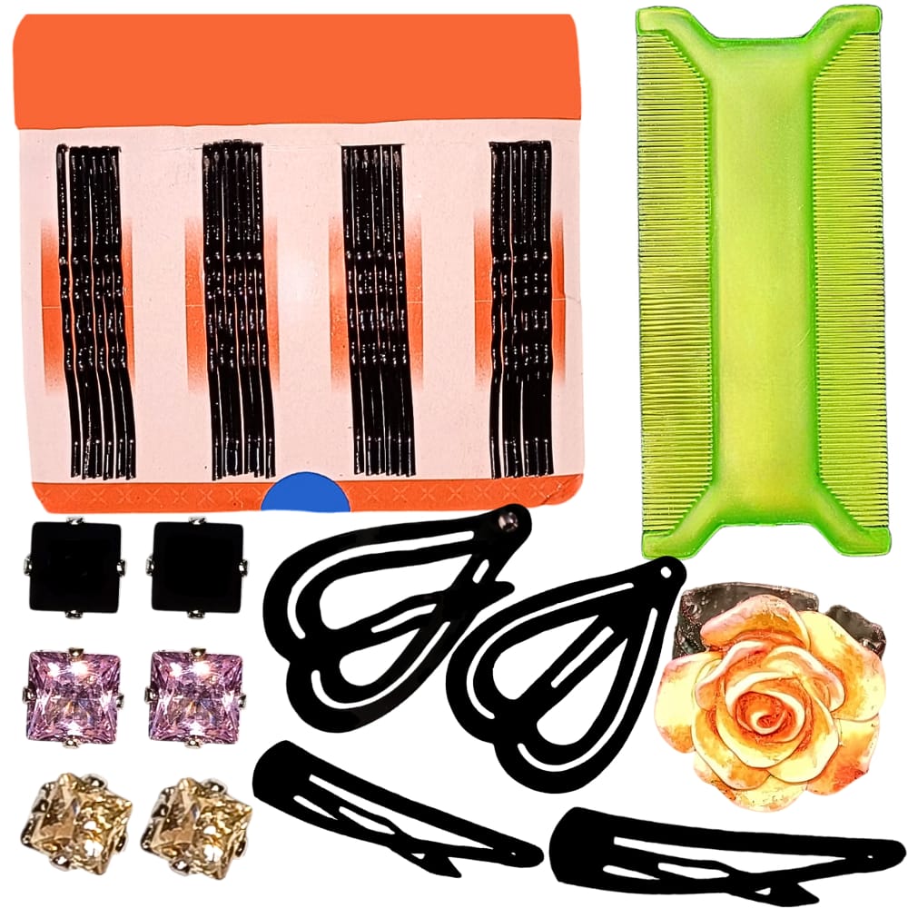 Studs with Hair Accessories and Ring Combo 1