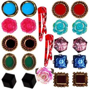 Modern Stud Earrings with Clips and Ring Combo 1