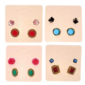 Modern Stud Earrings with Clips and Ring Combo