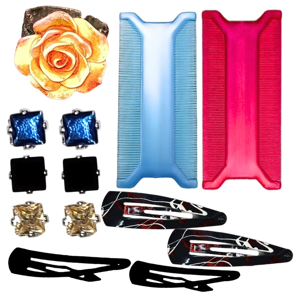 Hair Accessories with Small Studs and Ring Set 1