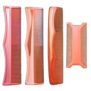 Red and Orange Detangler Combs with a Lice Comb 1