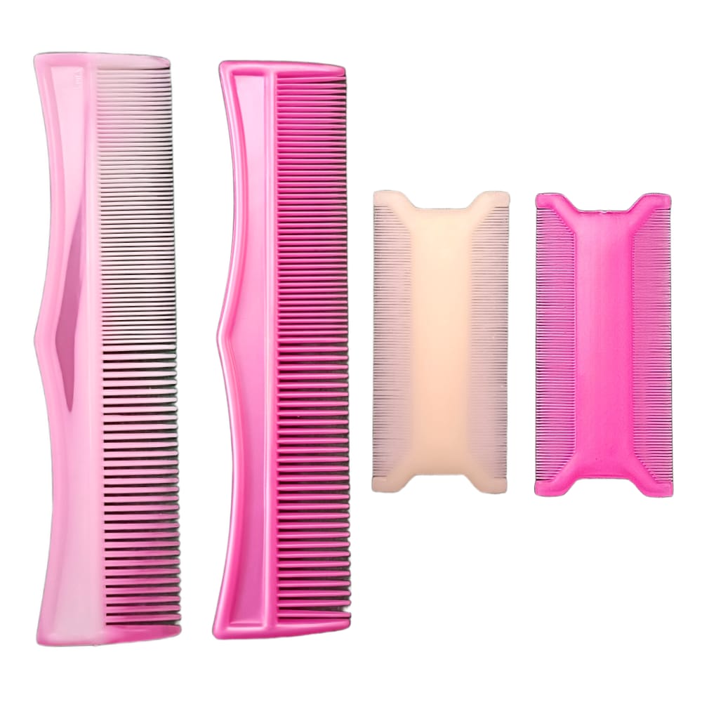Pink Detangler Combs with Lice Combs Combo 1
