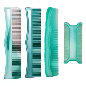 Green Detangler Combs with a Lice Comb Set 1